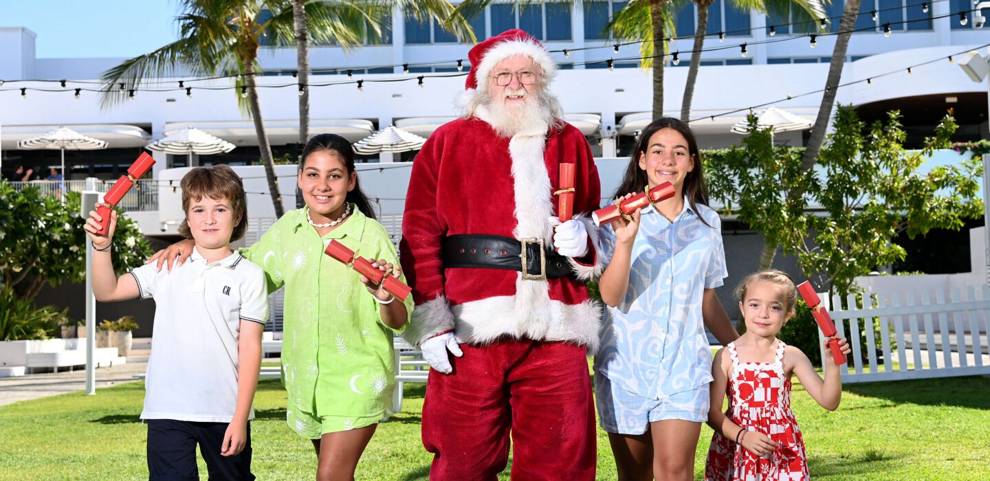 Santa with kids at The Ville